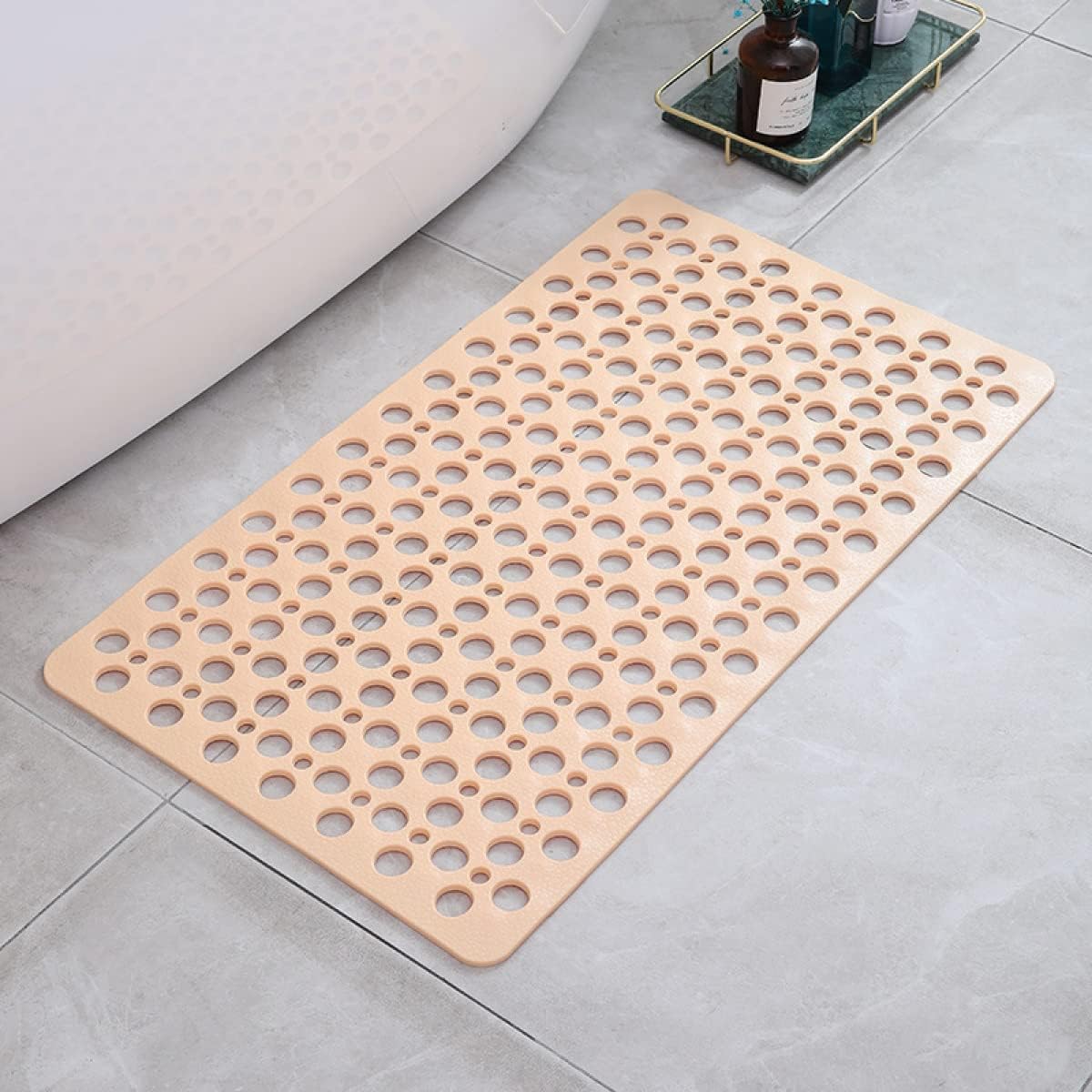 Antislip Douchemat met Drainage – Antibacterieel, Hygiënisch & Duurzaam-Bathroom-DeWoonVallei-Beige-Kleine (70x38m)-DeWoonVallei