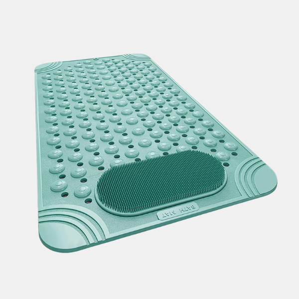 Antislip Douchemat met Zuignappen, Afvoergaten en Voetscrubber Massage-Bath & Shower Mats-DeWoonVallei-Groen-DeWoonVallei