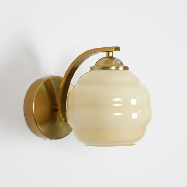 Art Deco Wandlamp Vintage Stijl met Warm Sfeervol Licht-Wall lamp-DeWoonVallei-Dia 15 cm x H 16 cm-Goud + Beige-DeWoonVallei