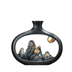 Artistieke Berglandschap Vaas – Keramisch Design & Tijdloze Elegantie-Home & Garden-DeWoonVallei-19.3 x 22cm-DeWoonVallei