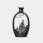 Artistieke Berglandschap Vaas – Keramisch Design & Tijdloze Elegantie-Home & Garden-DeWoonVallei-26.5 x 15cm-DeWoonVallei