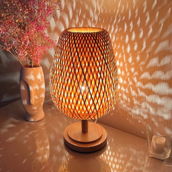 Bamboe Tafellamp Natuurlijke Handgemaakte Gloed voor Gezellige Woondecoratie-Table Lamp-DeWoonVallei-DeWoonVallei