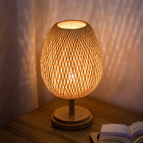 Bamboe Tafellamp Natuurlijke Handgemaakte Gloed voor Gezellige Woondecoratie-Table Lamp-DeWoonVallei-DeWoonVallei