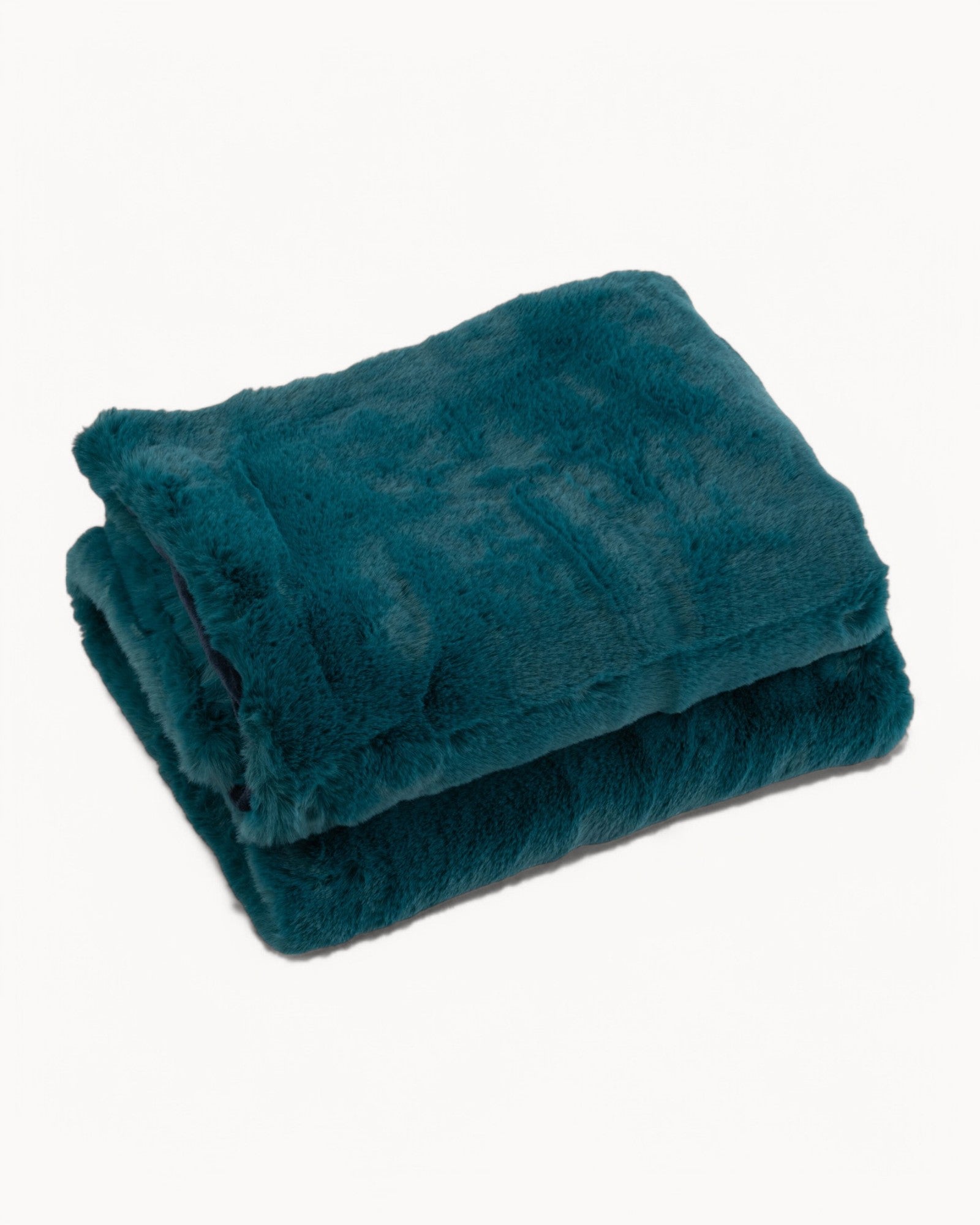 Blauwgroene Fleece Plaid – Zachte Bontlook Deken 180x130 cm-Blanket-DeWoonVallei