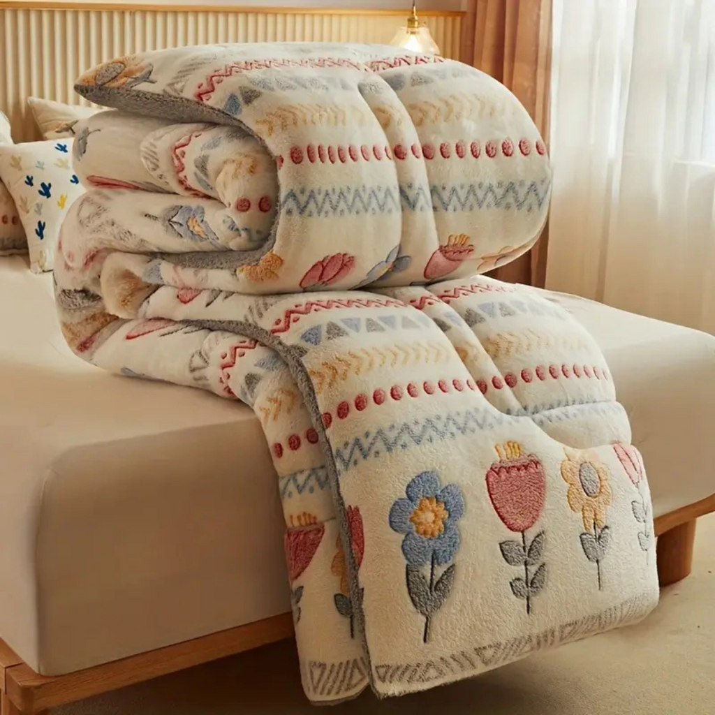 Bloemen Sherpa Deken - Zachte Warmte & Romantisch Slaapcomfort-Home & Garden-DeWoonVallei-DeWoonVallei