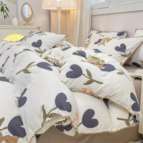 Blossom & Berry Beddenset Bloemencomfort voor een Vrolijke Slaapkamer-Bedding-DeWoonVallei-Eenpersoons -3-delig-Tulp-DeWoonVallei