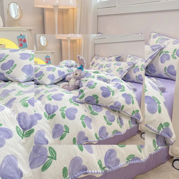 Blossom & Berry Beddenset Bloemencomfort voor een Vrolijke Slaapkamer-Bedding-DeWoonVallei-Eenpersoons -3-delig-Tulp II-DeWoonVallei