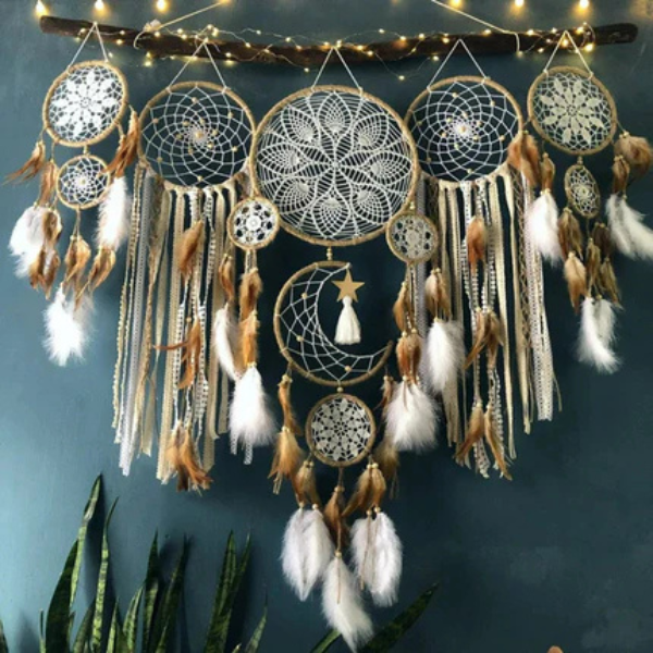 Boho Dromenvanger Wanddecoratie Set Handgemaakt Ontwerp voor Rustige Huisstijl-Decoration-DeWoonVallei-DeWoonVallei