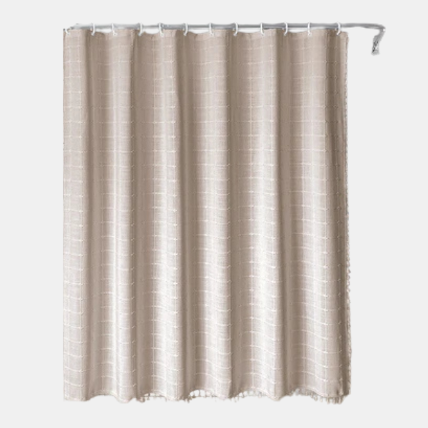 Boho Farmhouse Douchegordijn Stijlvol Ruit- en Streepdesign voor Gezellige Elegante Badkamers-Shower Curtain-DeWoonVallei-90 x 180 cm-Beige Ruit-DeWoonVallei