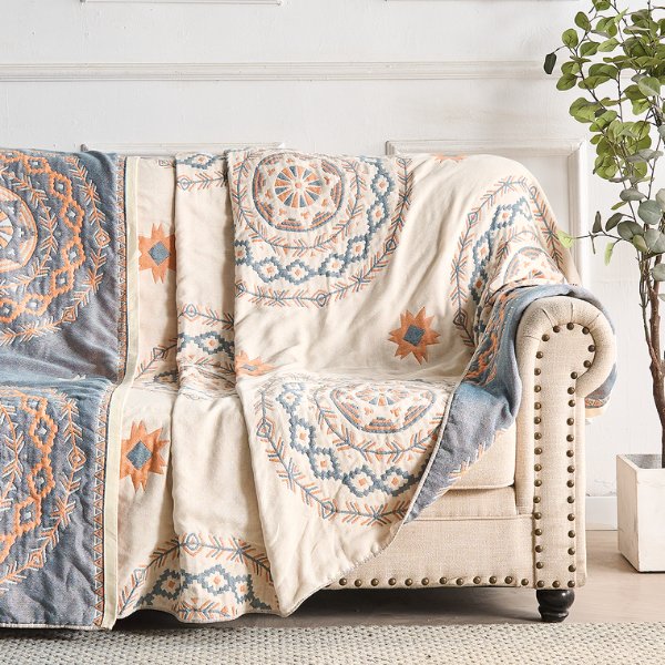Boho Mandala Katoenen Deken Zacht & Stijlvol voor Thuis-Cotton Blankets-DeWoonVallei-DeWoonVallei