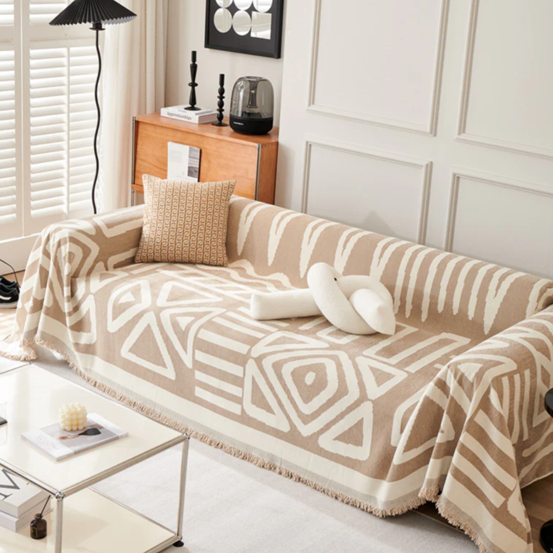 Boho Omkeerbare Bankhoes - Stijlvolle Bescherming & Comfort voor Elk Interieur-Home & Garden-DeWoonVallei-Beige-180x280cm-DeWoonVallei