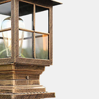 Buiten Zwarte Metalen Pilaarlamp Traditionele Lantaarn voor Weerbestendige Tuin en Entreeverlichting-Landscape Pathway Lighting-DeWoonVallei-DeWoonVallei