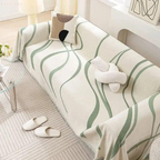 Chenille Katoen Sofa Deken Reversibel Zacht Luxe Comfort-Cushion Cover-DeWoonVallei-180x130 cm-Groen-DeWoonVallei