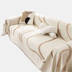 Chenille Katoen Sofa Deken Reversibel Zacht Luxe Comfort-Cushion Cover-DeWoonVallei-180x130 cm-Khaki-DeWoonVallei