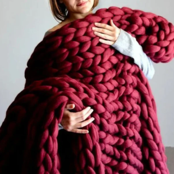 Chunky XL Wolgaren Zachte Textuur voor Gezellige DIY Creaties-Blankets-DeWoonVallei-Bourgondisch-1000g-DeWoonVallei