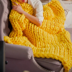 Chunky XL Wolgaren Zachte Textuur voor Gezellige DIY Creaties-Blankets-DeWoonVallei-Geel-1000g-DeWoonVallei