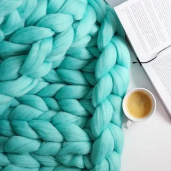 Chunky XL Wolgaren Zachte Textuur voor Gezellige DIY Creaties-Blankets-DeWoonVallei-Turkoois-1000g-DeWoonVallei