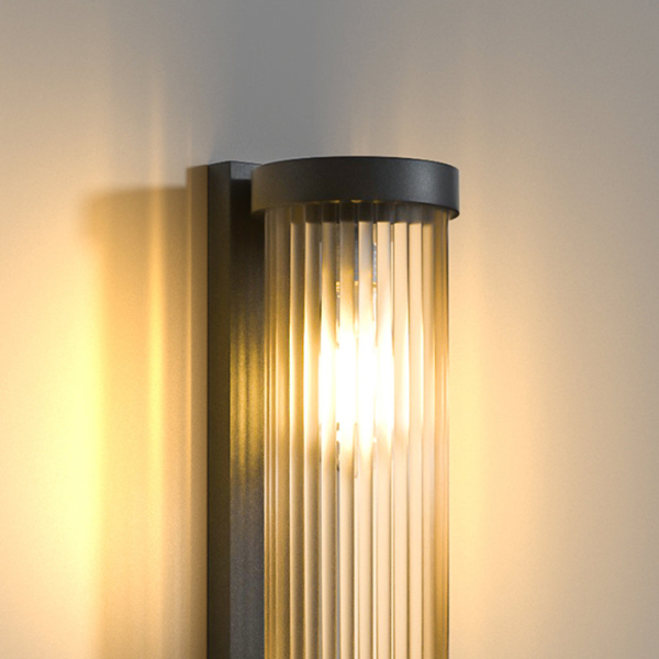 Cilindrische Buitenmuurlamp Moderne Metaal en Glas Design met Dubbele Voeding en Sfeerverlichting-Solar-Powered Outdoor Lamps-DeWoonVallei-DeWoonVallei