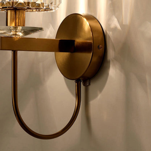 Cilindrische Kristallen Wandlamp Postmodern Gebogen Arm Elegant Goud Afwerking-Wall Light-DeWoonVallei-DeWoonVallei