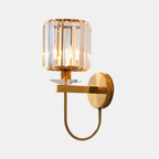 Cilindrische Kristallen Wandlamp Postmodern Gebogen Arm Elegant Goud Afwerking-Wall Light-DeWoonVallei-Goud-DeWoonVallei
