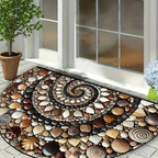 Coastal Harmony Kiezels en Schelpen Mat Zacht Antislip Decor-Bath Mats & Rugs-DeWoonVallei-DeWoonVallei