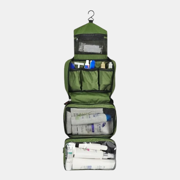 Compacte Hangende Toilettas Reisvriendelijke Organizer voor Gemakkelijke Toegang-Bathroom organizer-DeWoonVallei-Donkergroen-DeWoonVallei