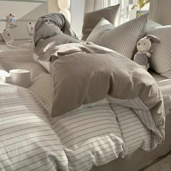 Cozy Katoenen Dekbedovertrekset Zacht Touch Omkeerbaar Design voor Ontspannen Slaap-Duvet Cover-DeWoonVallei-DeWoonVallei