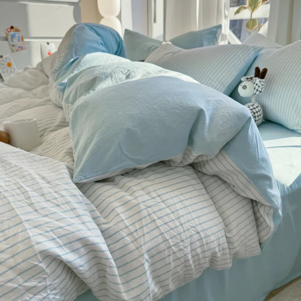 Cozy Katoenen Dekbedovertrekset Zacht Touch Omkeerbaar Design voor Ontspannen Slaap-Duvet Cover-DeWoonVallei-DeWoonVallei