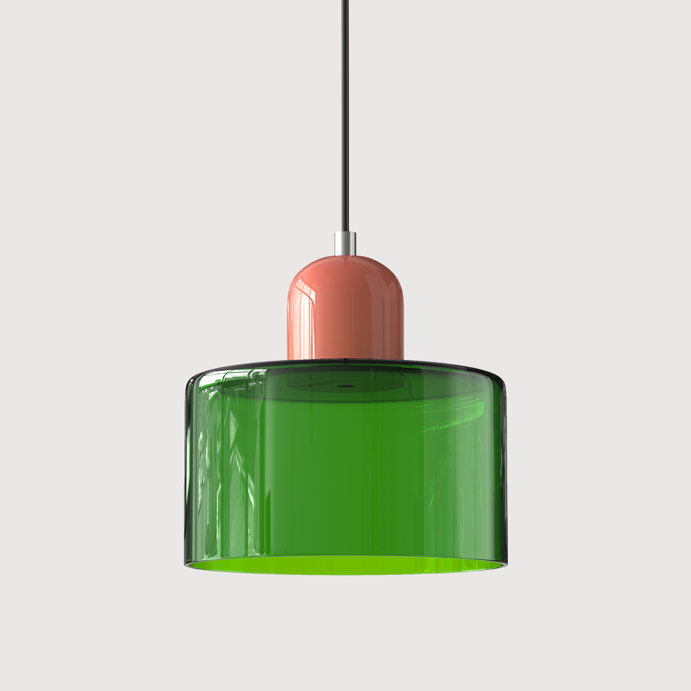 Creatieve Bauhaus Hanglamp – Geometrisch Design met Warme LED-verlichting-DeWoonVallei-Groen-Roze-DeWoonVallei
