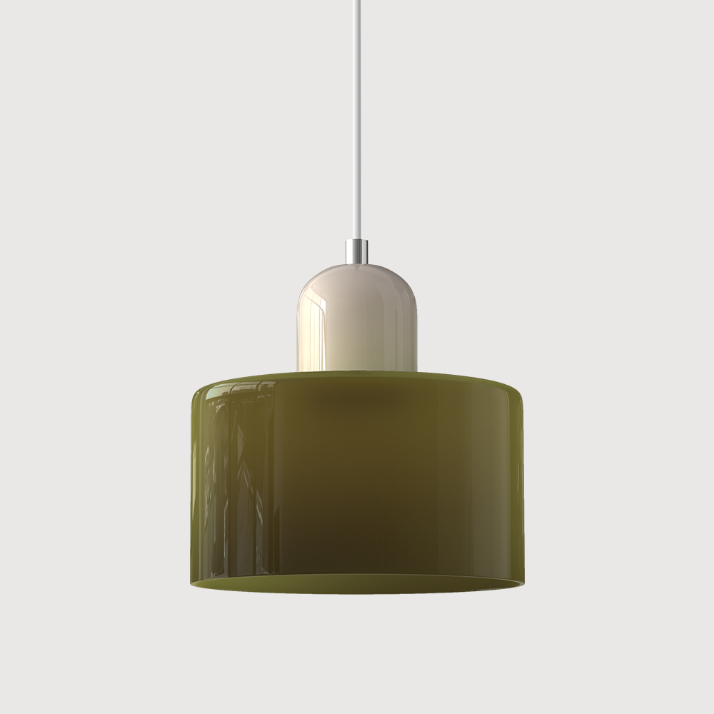 Creatieve Bauhaus Hanglamp – Geometrisch Design met Warme LED-verlichting-DeWoonVallei-Matgroen-Beige-DeWoonVallei