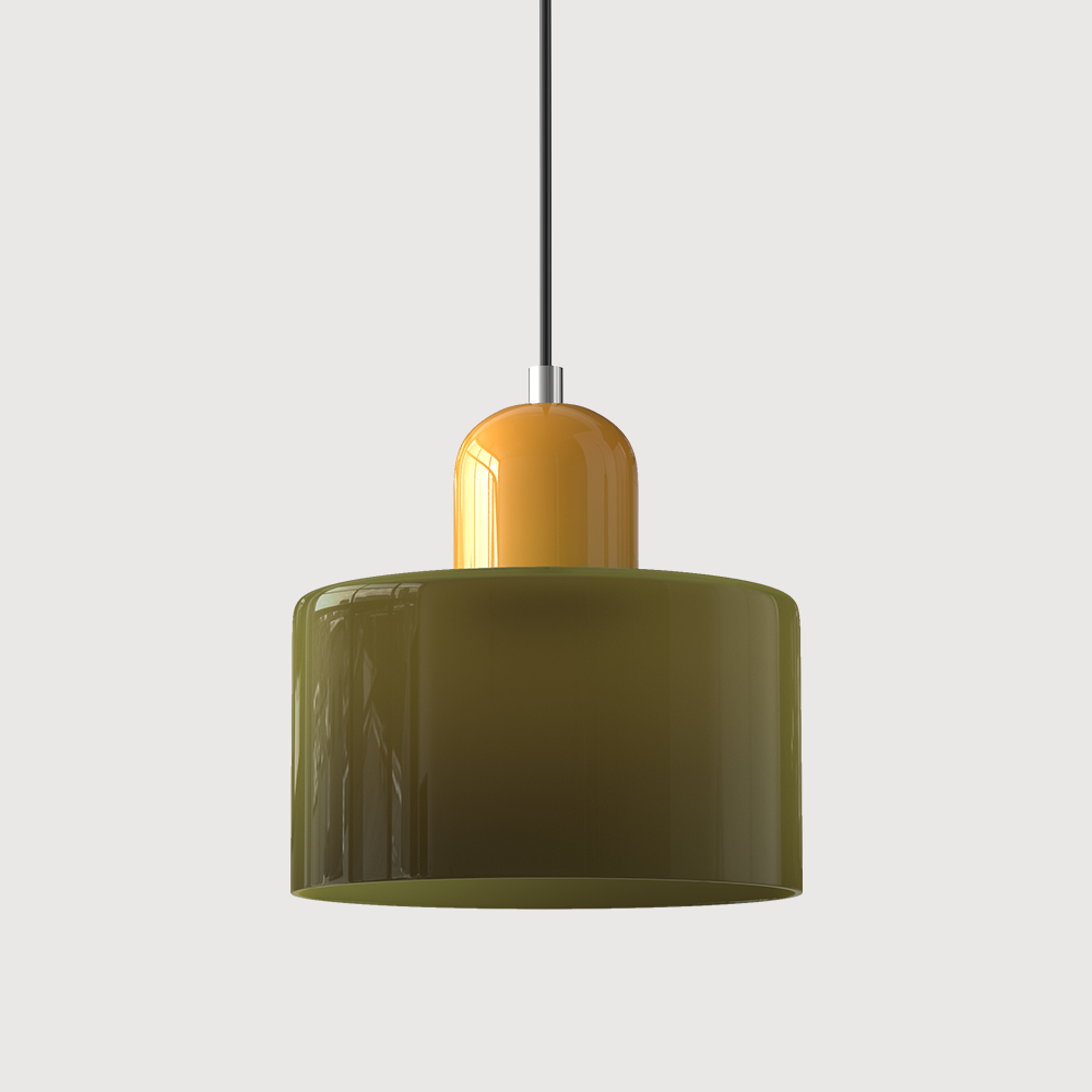 Creatieve Bauhaus Hanglamp – Geometrisch Design met Warme LED-verlichting-DeWoonVallei-Matgroen-Geel-DeWoonVallei
