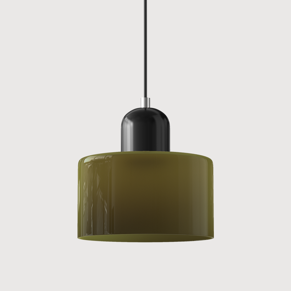 Creatieve Bauhaus Hanglamp – Geometrisch Design met Warme LED-verlichting-DeWoonVallei-Matgroen-Zwart-DeWoonVallei