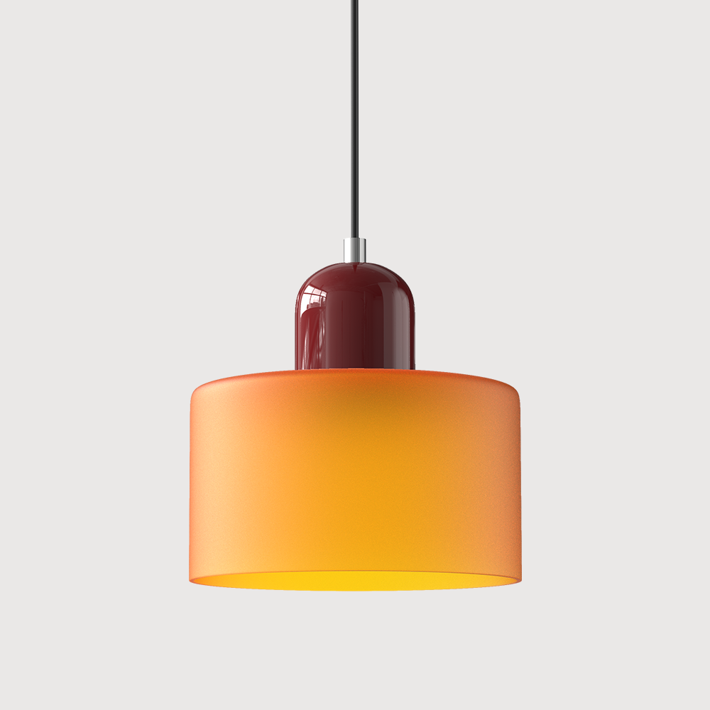 Creatieve Bauhaus Hanglamp – Geometrisch Design met Warme LED-verlichting-DeWoonVallei-Oranje-Rood-DeWoonVallei