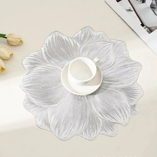 Creatieve Bloementafelset Waterdicht Hittebestendig Placemats voor Eettafels-Placemats-DeWoonVallei-Zilver-DeWoonVallei