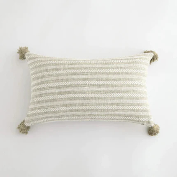 Crème Linnen Kussensloop met Geometrisch Patroon voor Gezellig Wonen-Cushion Cover-DeWoonVallei-DeWoonVallei