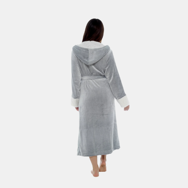 Dames Fleece Jas met Capuchon en Riem Warm, Comfortabel en Stijlvol-Robes-DeWoonVallei-DeWoonVallei