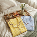 Dames Katoenen Pyjama Klassiek Vichy Ruit Comfortabele Nachtkleding-Sleepwear-DeWoonVallei-DeWoonVallei