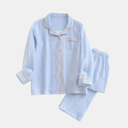 Dames Katoenen Pyjama Klassiek Vichy Ruit Comfortabele Nachtkleding-Sleepwear-DeWoonVallei-Medium-Blauw-DeWoonVallei