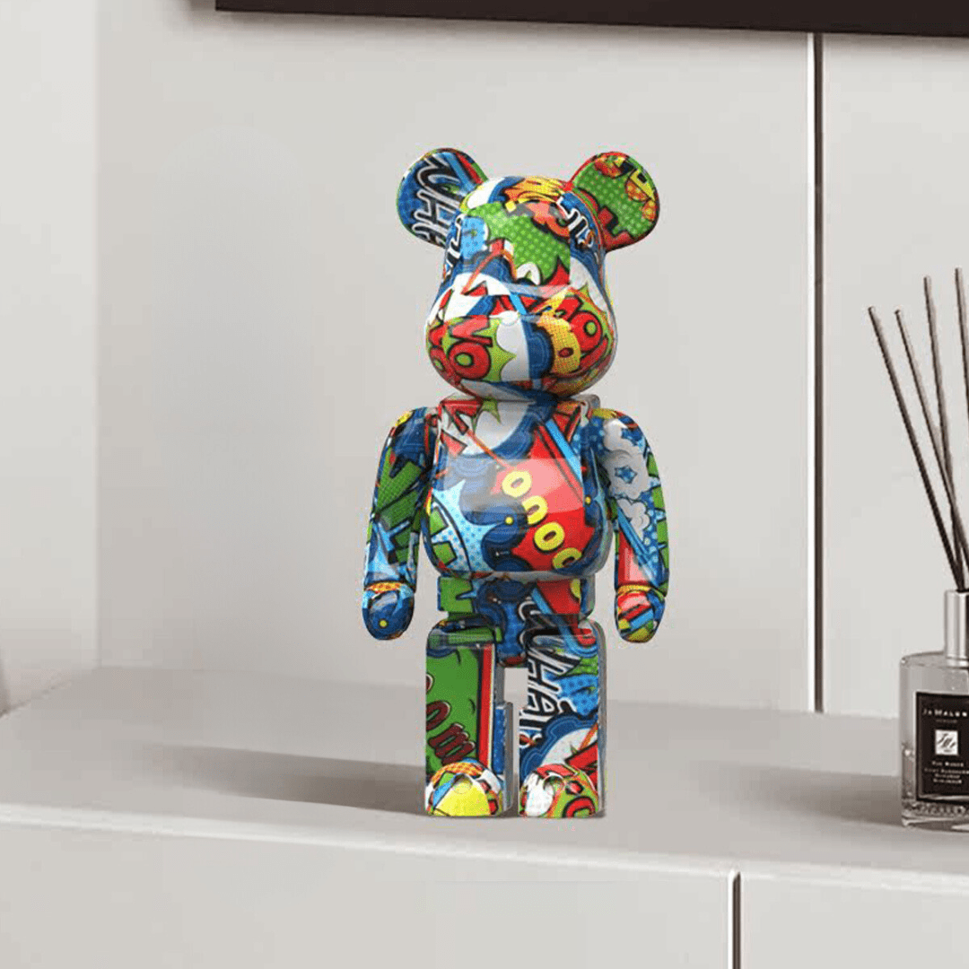 Decoratieve Beer Figurine – Kleurrijk Design & Speelse Woondecoratie-Figurines-DeWoonVallei-G-DeWoonVallei