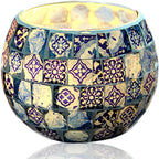 Decoratieve Glazen Kandelaar – Kleurrijk Handgemaakt Mozaïekontwerp voor Warme Sfeerverlichting-Home & Garden-DeWoonVallei-DeWoonVallei