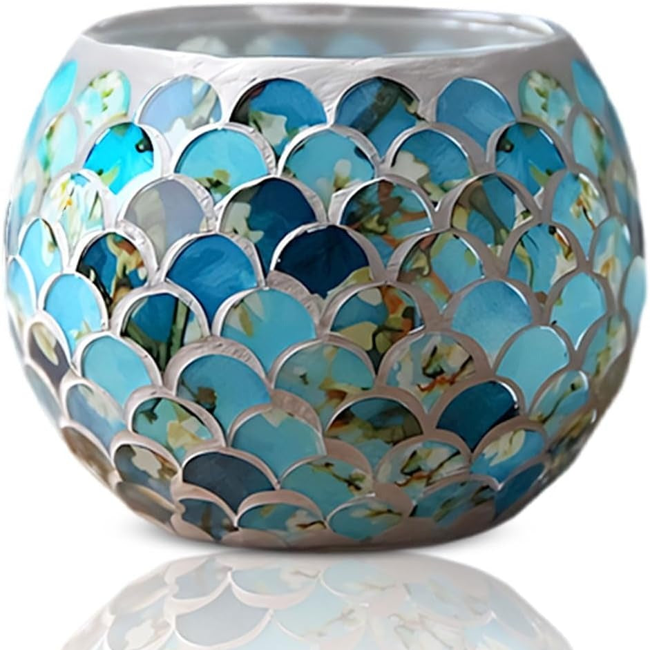 Decoratieve Glazen Kandelaar – Kleurrijk Handgemaakt Mozaïekontwerp voor Warme Sfeerverlichting-Home & Garden-DeWoonVallei-Stijl 09-DeWoonVallei