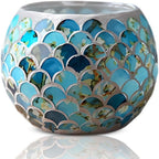 Decoratieve Glazen Kandelaar – Kleurrijk Handgemaakt Mozaïekontwerp voor Warme Sfeerverlichting-Home & Garden-DeWoonVallei-Stijl 09-DeWoonVallei