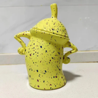 Decoratieve Opbergpot met Speels Design & Grote Capaciteit-Home & Garden-DeWoonVallei-Geel-DeWoonVallei