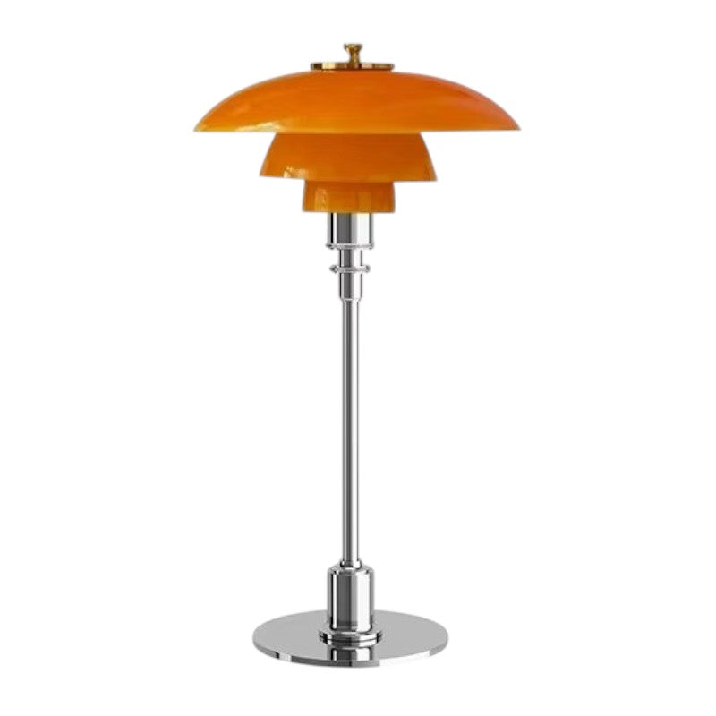 Deens Minimalistisch Tafellamp – Tijdloos Scandinavisch Ontwerp met Warm LED-licht-DeWoonVallei-Amber en zilver-DeWoonVallei