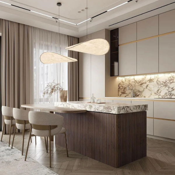 Deense Wolk Papieren Hanglamp Minimalistische Stoffen Plafondlamp voor Zachte Warme Gloed in Woon en Eetkamer-Pendant Light-DeWoonVallei-DeWoonVallei