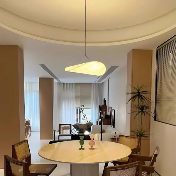 Deense Wolk Papieren Hanglamp Minimalistische Stoffen Plafondlamp voor Zachte Warme Gloed in Woon en Eetkamer-Pendant Light-DeWoonVallei-DeWoonVallei