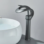 Dekgemonteerde Wastafelkraan – Luxe Design met Watervaluitloop voor een Tijdloze Uitstraling-DeWoonVallei-Grijs-Lang-DeWoonVallei