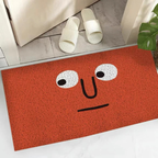 Deurmat Emoji Levendig Ontwerp met Duurzaam Polyester-Bath Mats & Rugs-DeWoonVallei-40 cm x 60 cm-Achterdochtig Rood-DeWoonVallei