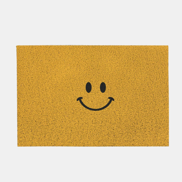 Deurmat Emoji Levendig Ontwerp met Duurzaam Polyester-Bath Mats & Rugs-DeWoonVallei-40 cm x 60 cm-Gelukkig Geel-DeWoonVallei