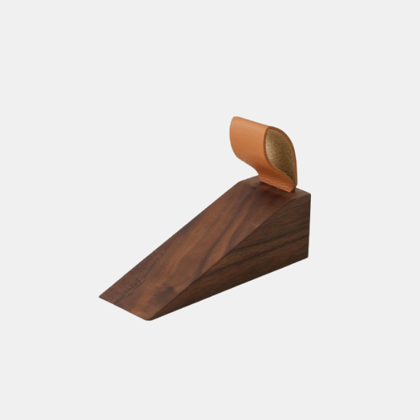 Deurstop van Natuurlijk Hout Minimalistisch Scandinavisch Design voor Moderne Interieurs-Door Stops-DeWoonVallei-Zwarte walnoot-DeWoonVallei